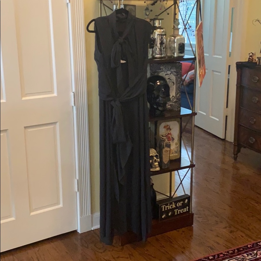 CHANEL Black Crepe Dress with Sleeveless Overlay